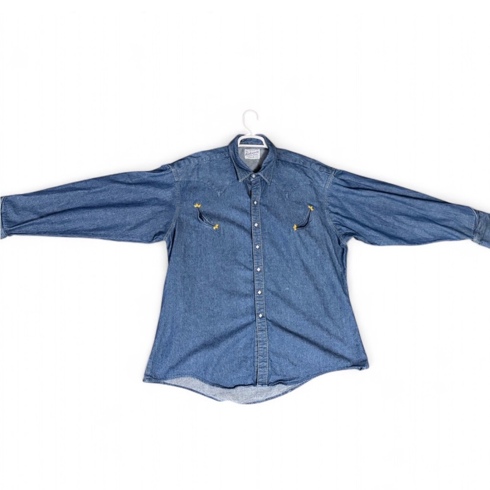 Vintage Rockmount Tru-West Denim Pearl Snap Western Shirt Large